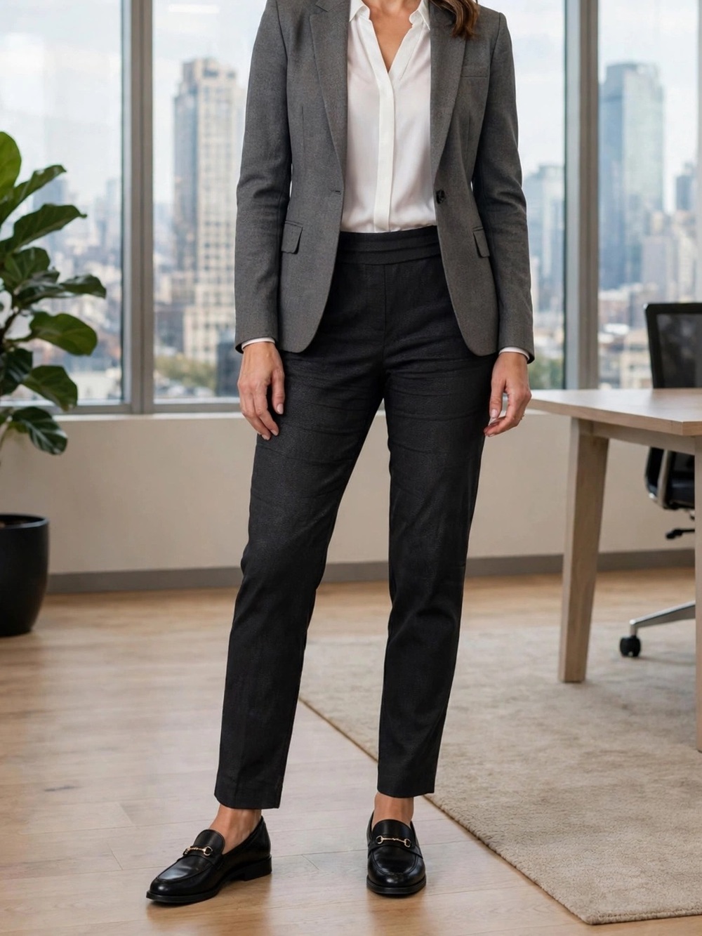 Jessica Dream Fit Pants Womens 10 Black Stretch Pull On Dress Trouser Work